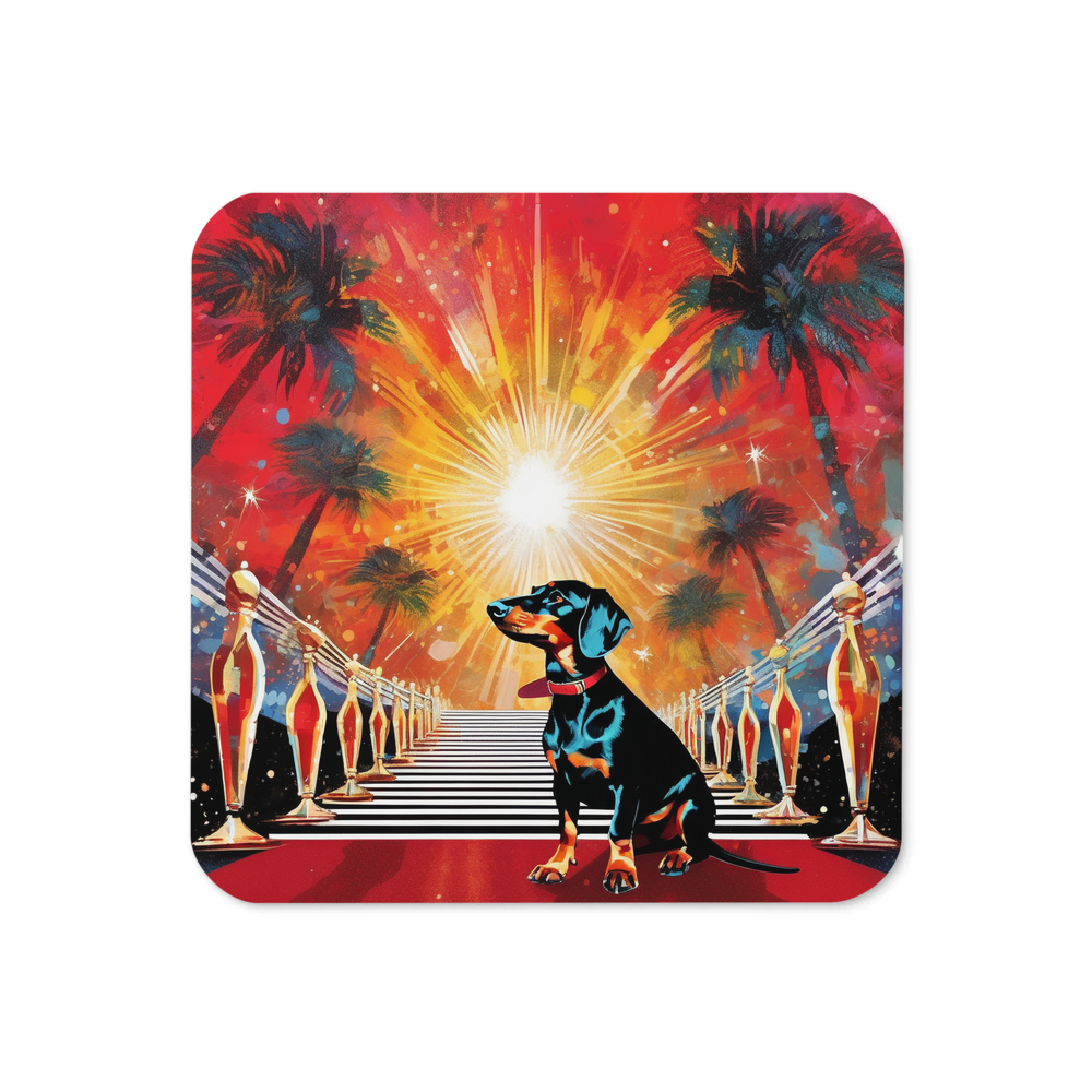 PugMug Custom Black Dachshund Coaster