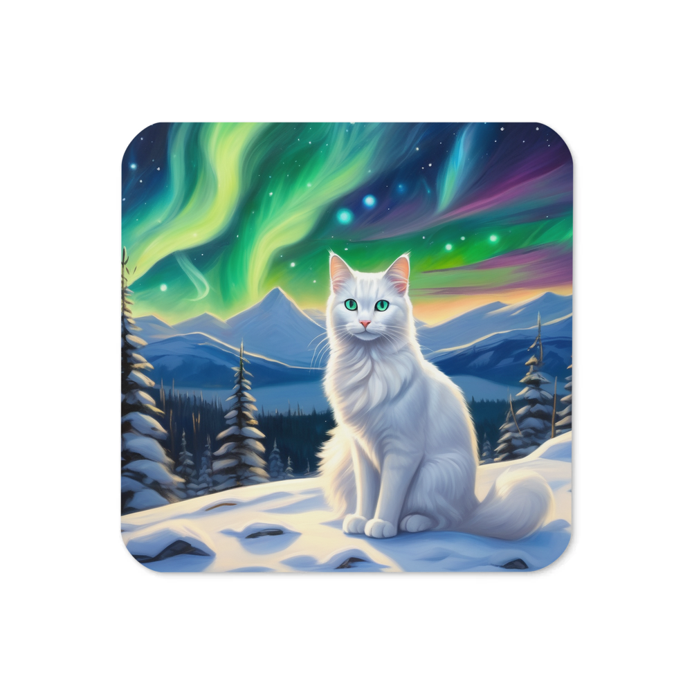 PugMug Custom White Companion Cat Coaster