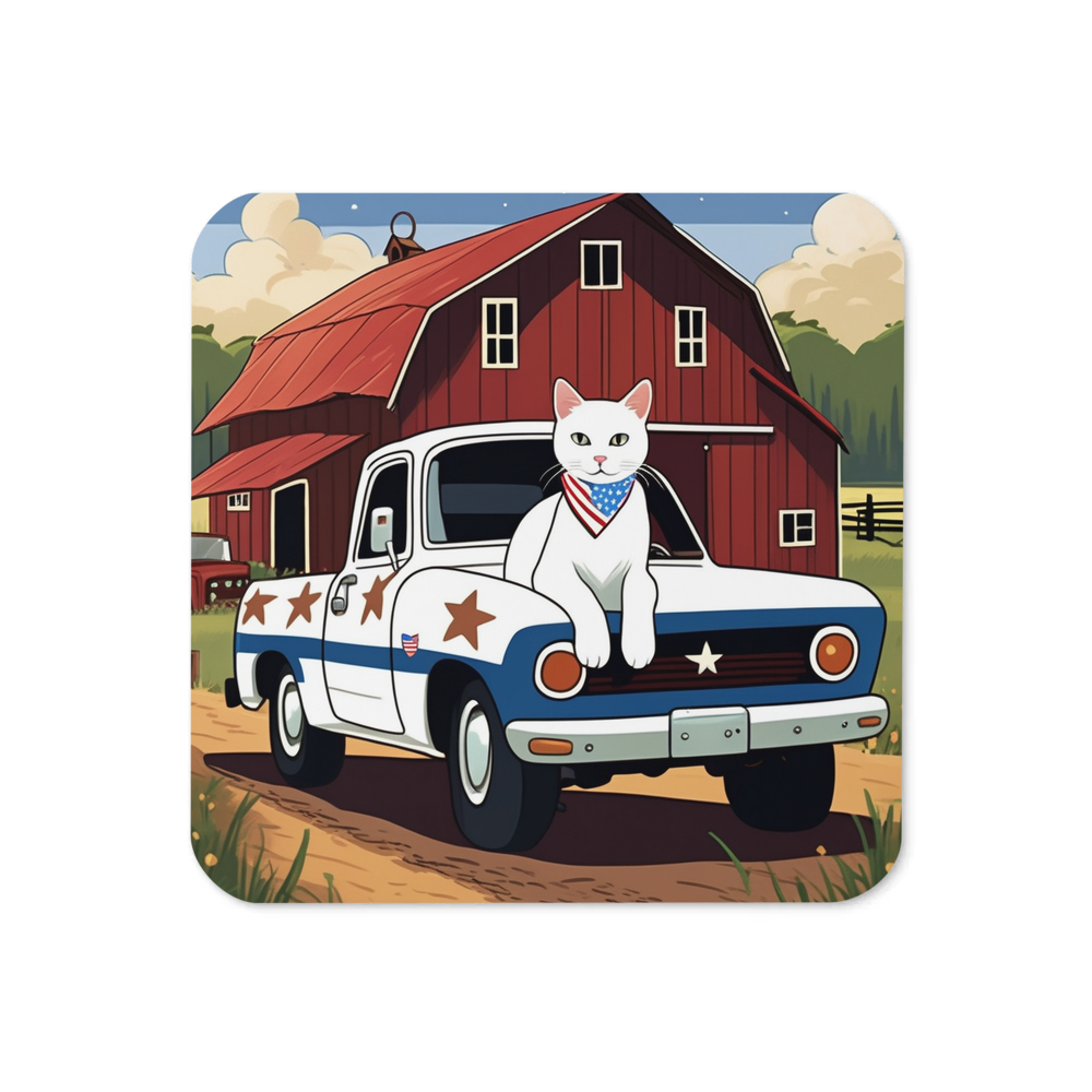 PugMug Custom White Companion Cat Coaster