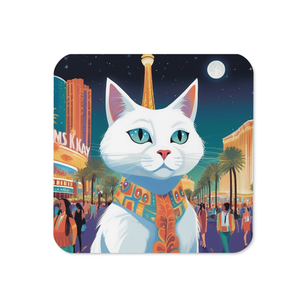 PugMug Custom White Companion Cat Coaster