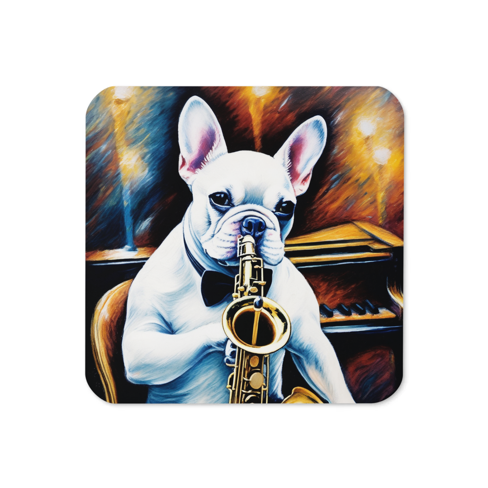 PugMug Custom White French Bulldog Coaster