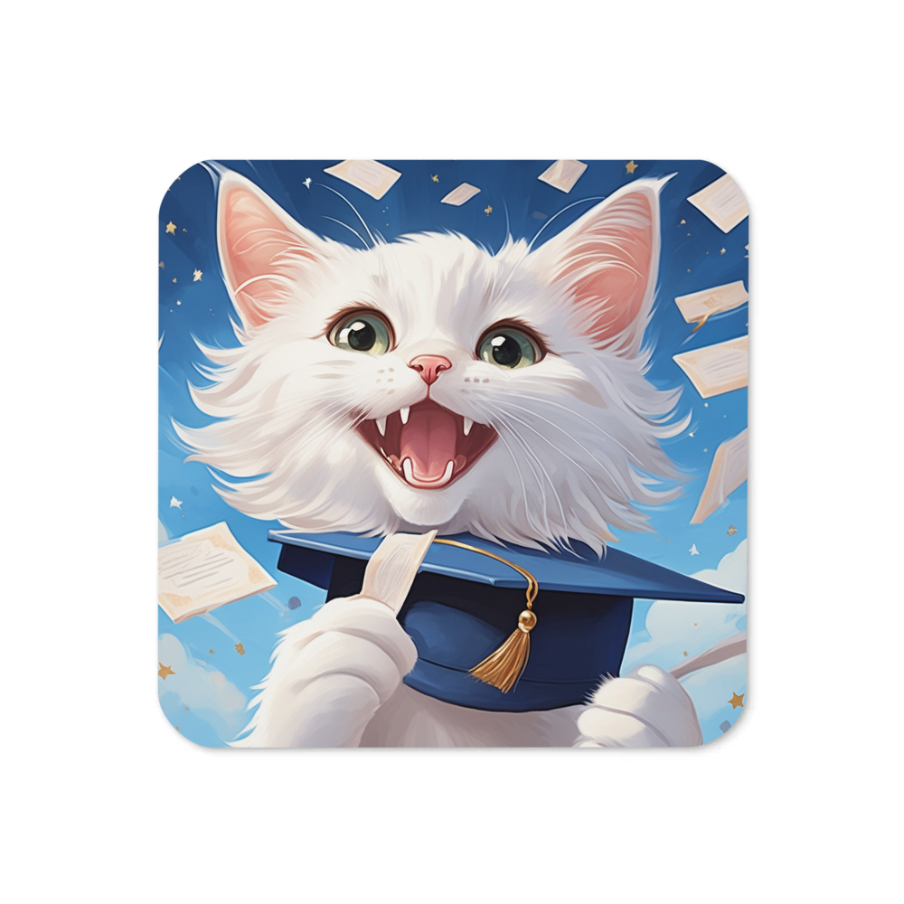 PugMug Custom White Companion Cat Coaster