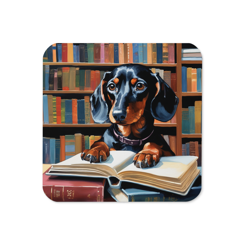 PugMug Custom Black Dachshund Coaster