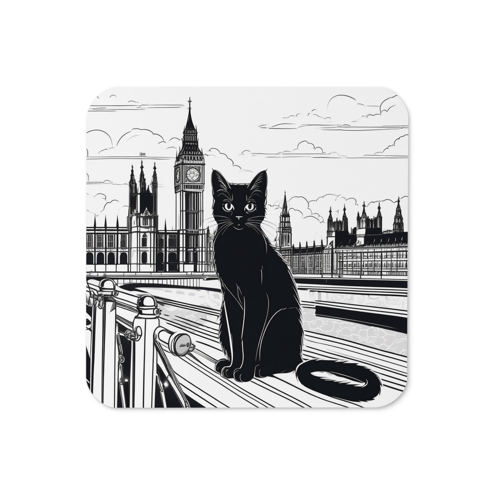 PugMug Custom Black Companion Cat Coaster