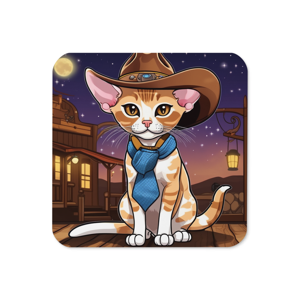 PugMug Custom Tabby Devon Rex Cat Coaster