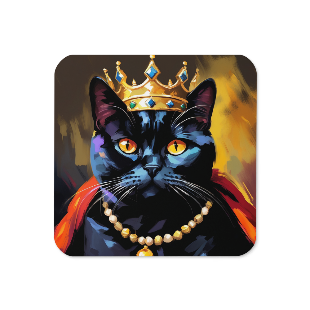 PugMug Custom Black British Shorthair Cat Coaster