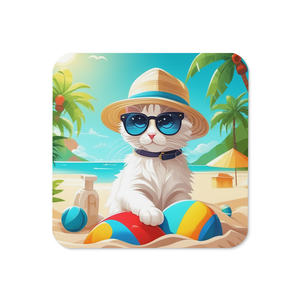 PugMug Custom White Companion Cat Coaster