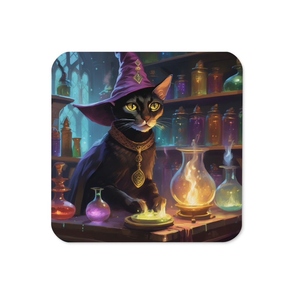 PugMug Custom Black Abyssinian Cat Coaster