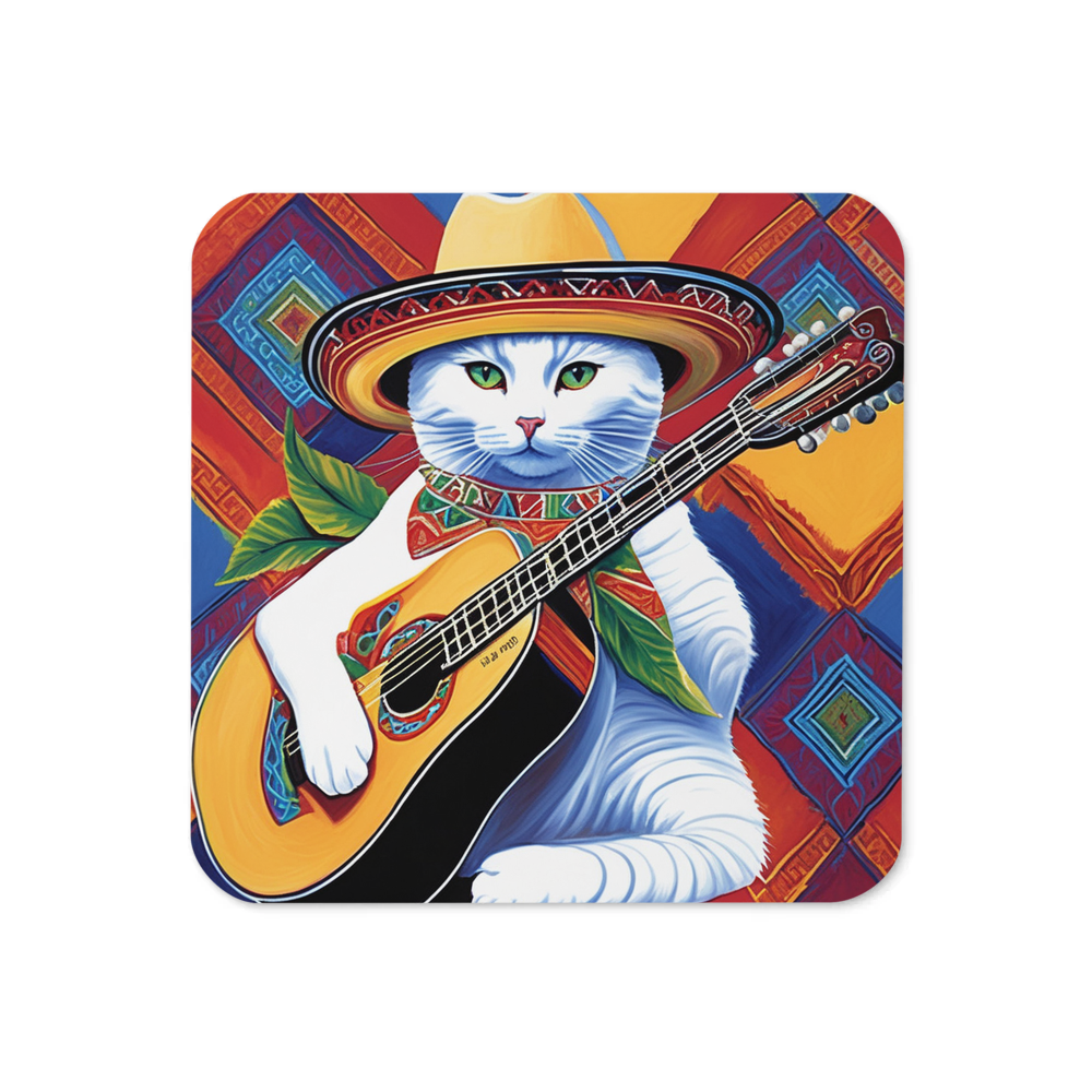 PugMug Custom White Companion Cat Coaster