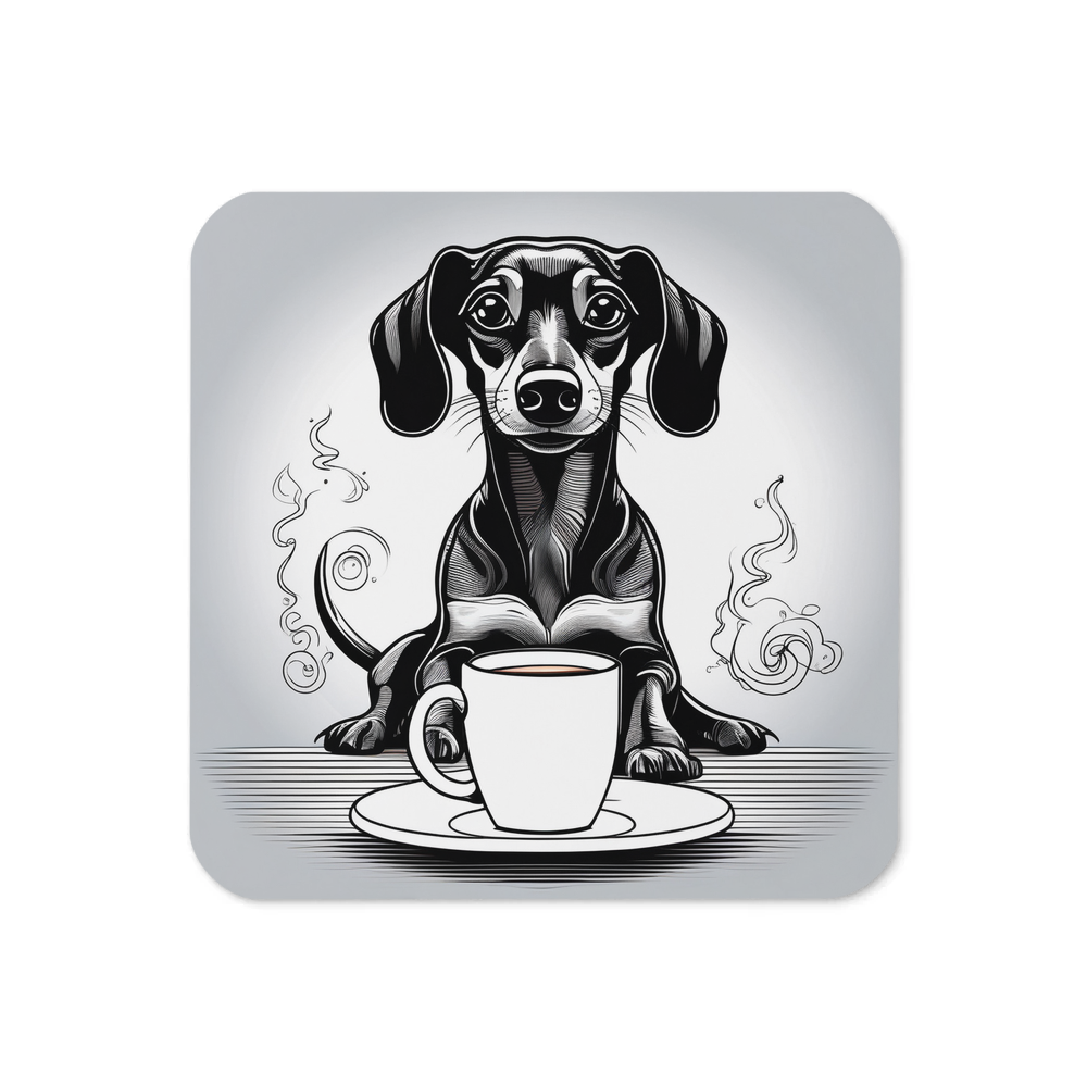 PugMug Custom Black Dachshund Coaster