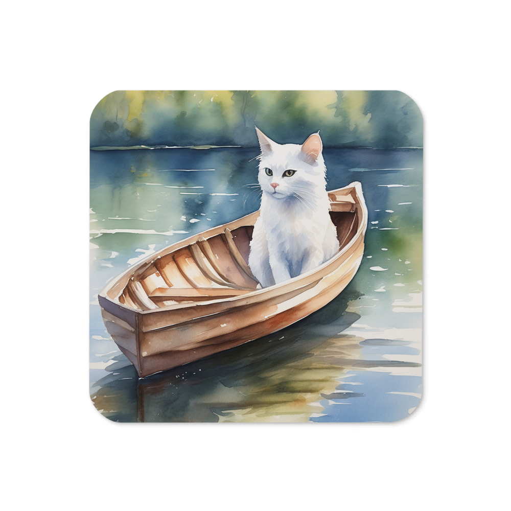 PugMug Custom White Companion Cat Coaster