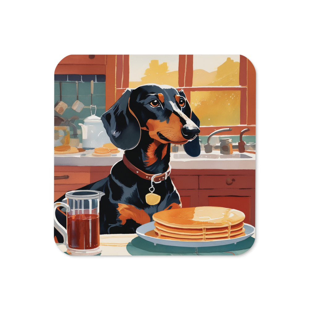 PugMug Custom Black Dachshund Coaster