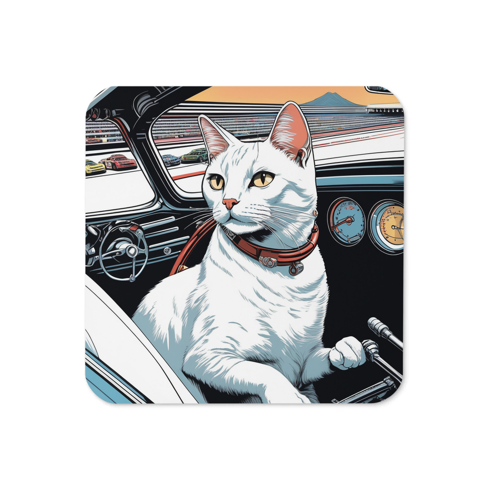PugMug Custom White Companion Cat Coaster