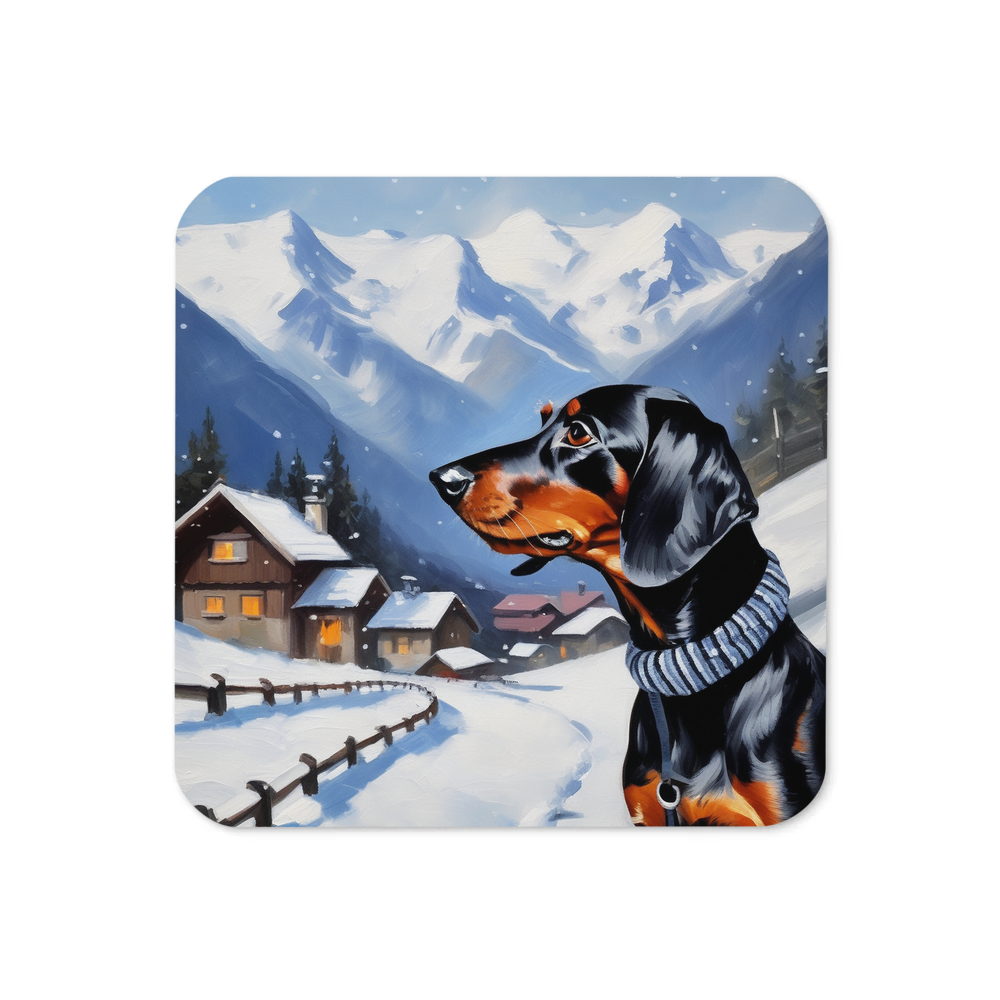 PugMug Custom Black Dachshund Coaster