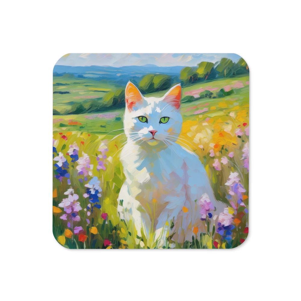PugMug Custom White Companion Cat Coaster