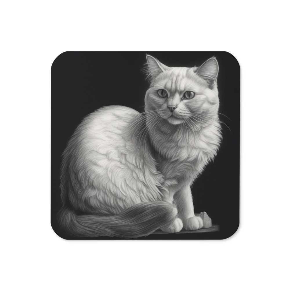 PugMug Custom White Companion Cat Coaster
