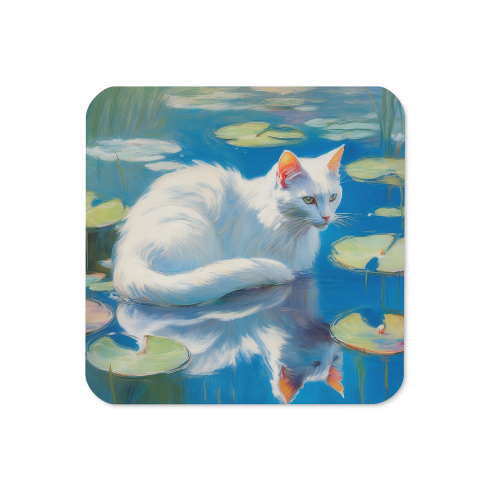 PugMug Custom White Companion Cat Coaster