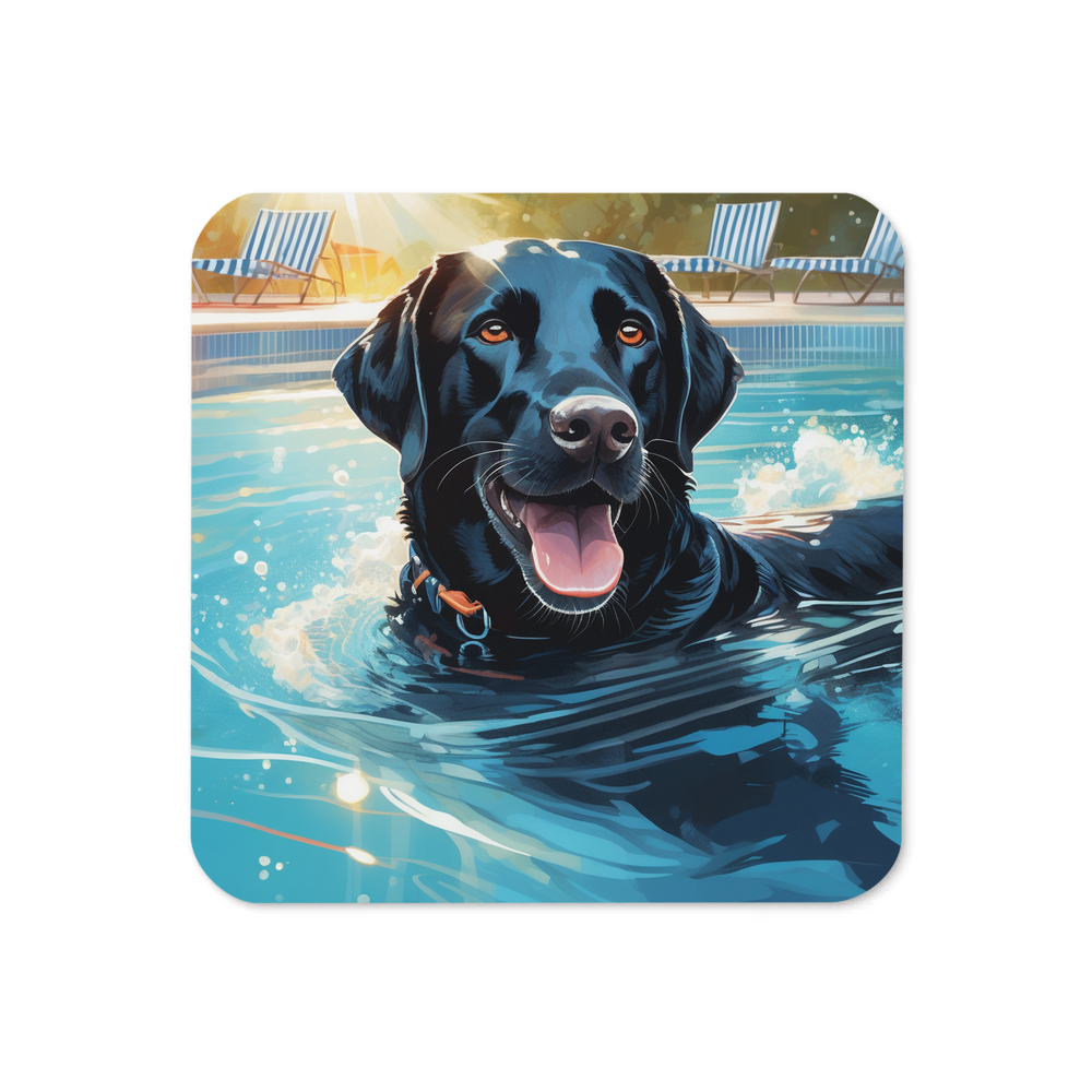 PugMug Custom Black Labrador Retriever Coaster