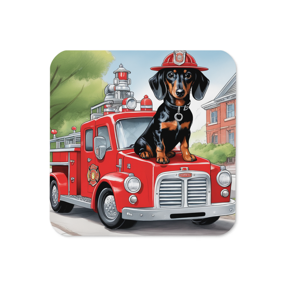 PugMug Custom Black Dachshund Coaster