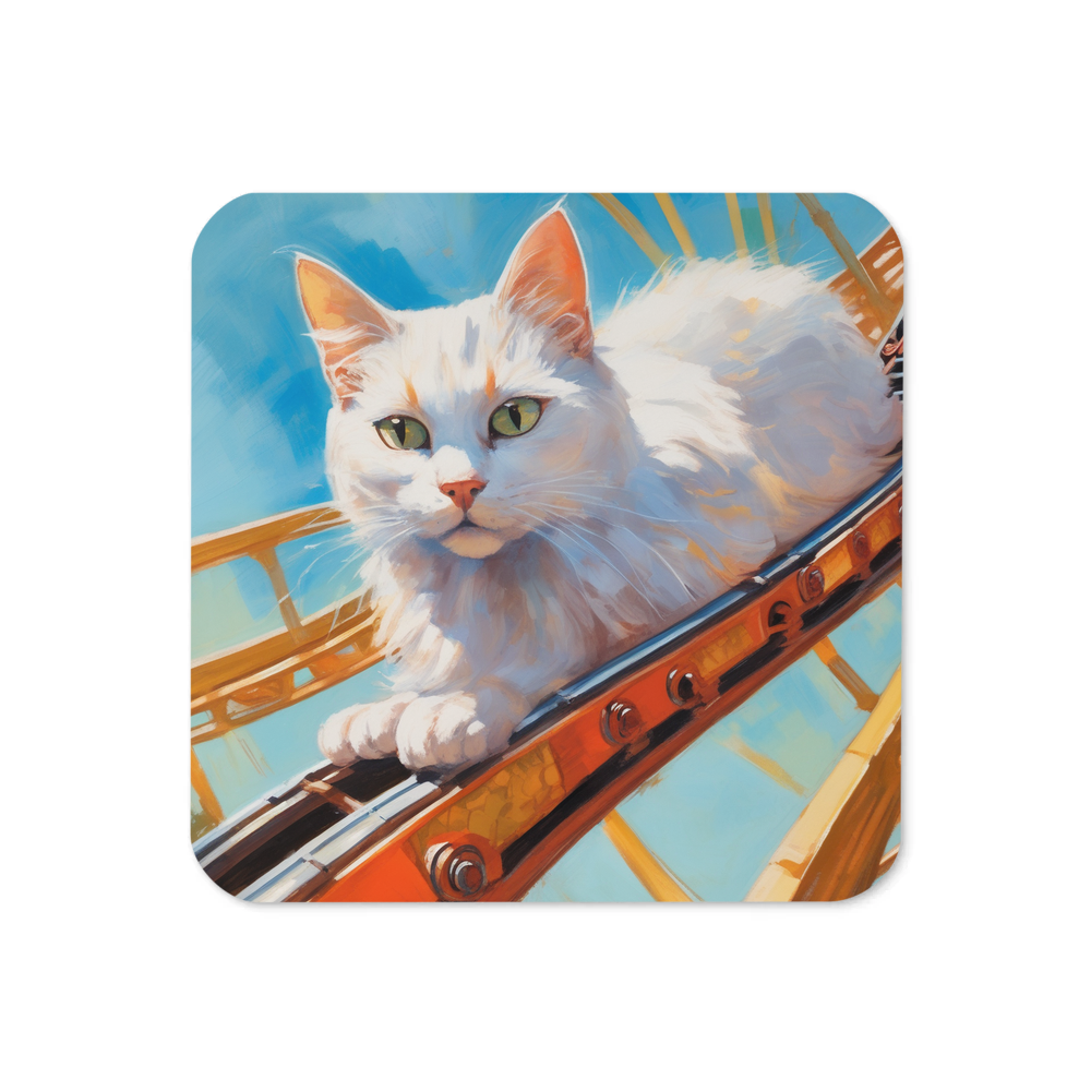 PugMug Custom White Companion Cat Coaster