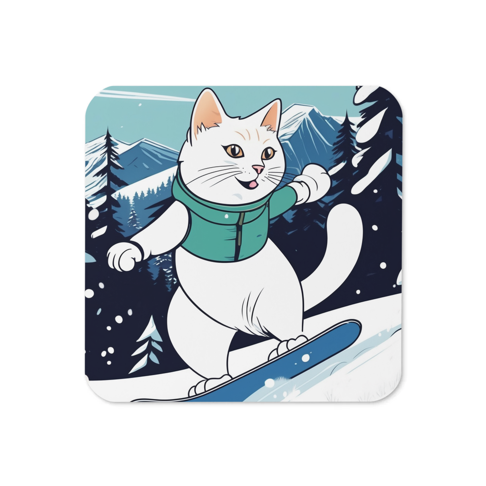 PugMug Custom White Companion Cat Coaster