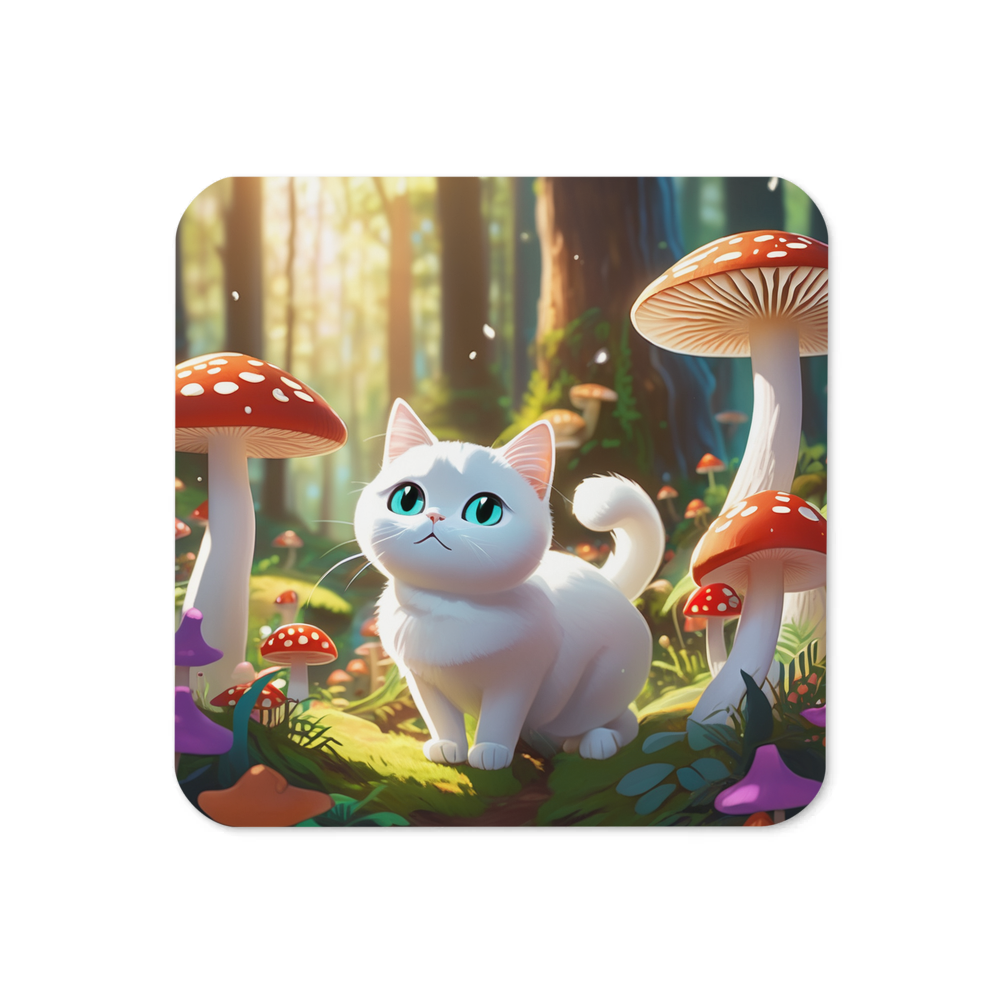 PugMug Custom White Companion Cat Coaster