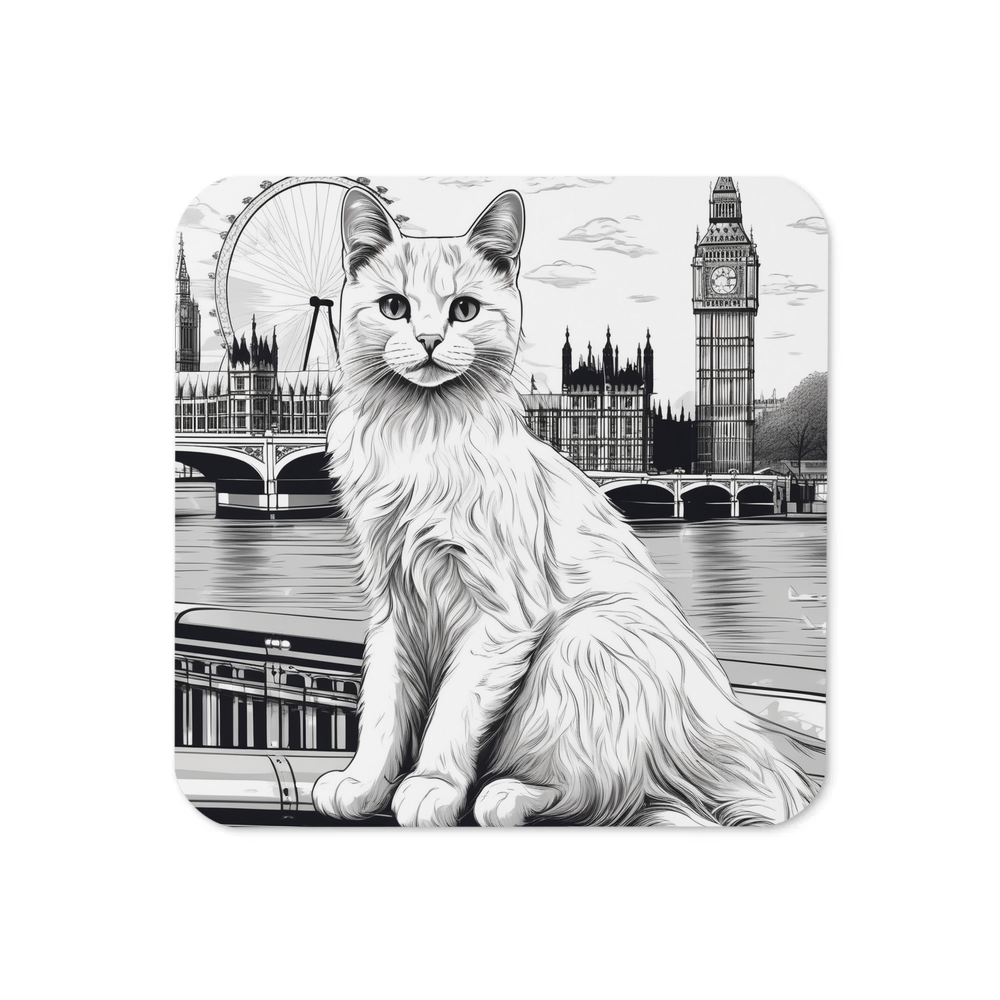 PugMug Custom White Companion Cat Coaster