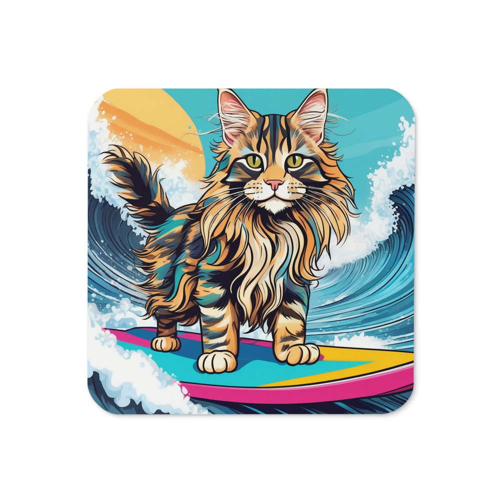 PugMug Custom Tabby Maine Coon Cat Coaster