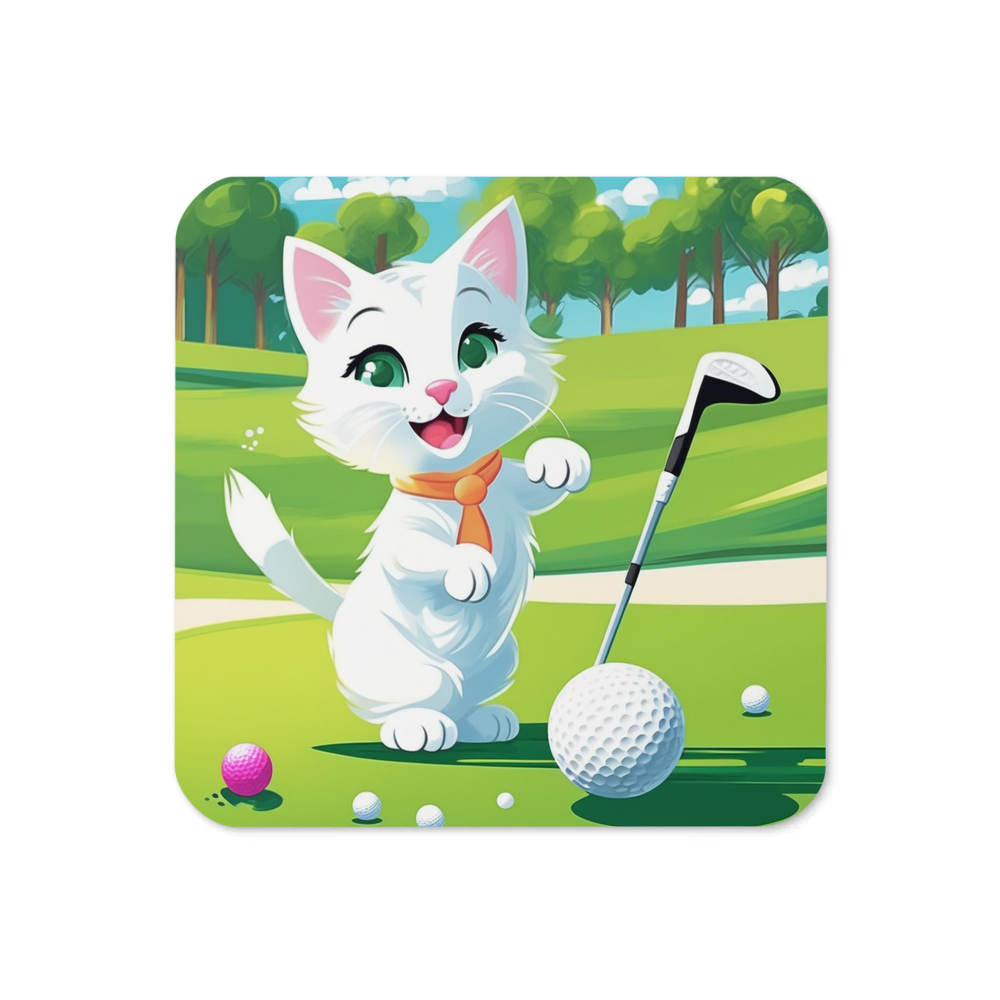 PugMug Custom White Companion Cat Coaster