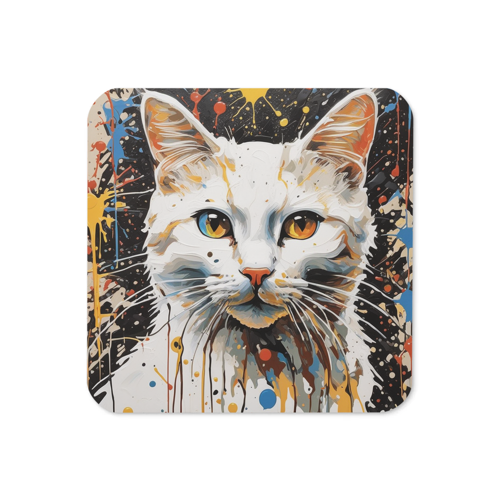 PugMug Custom White Companion Cat Coaster