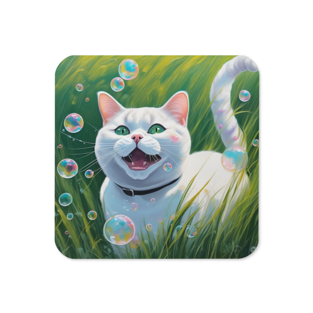 PugMug Custom White British Shorthair Cat Coaster
