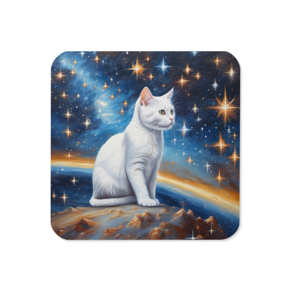 PugMug Custom White Companion Cat Coaster