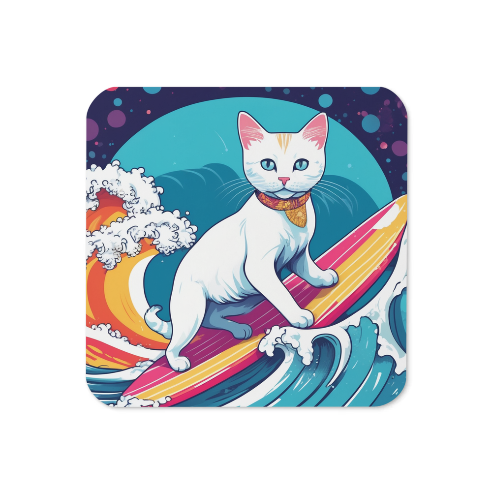 PugMug Custom White Companion Cat Coaster