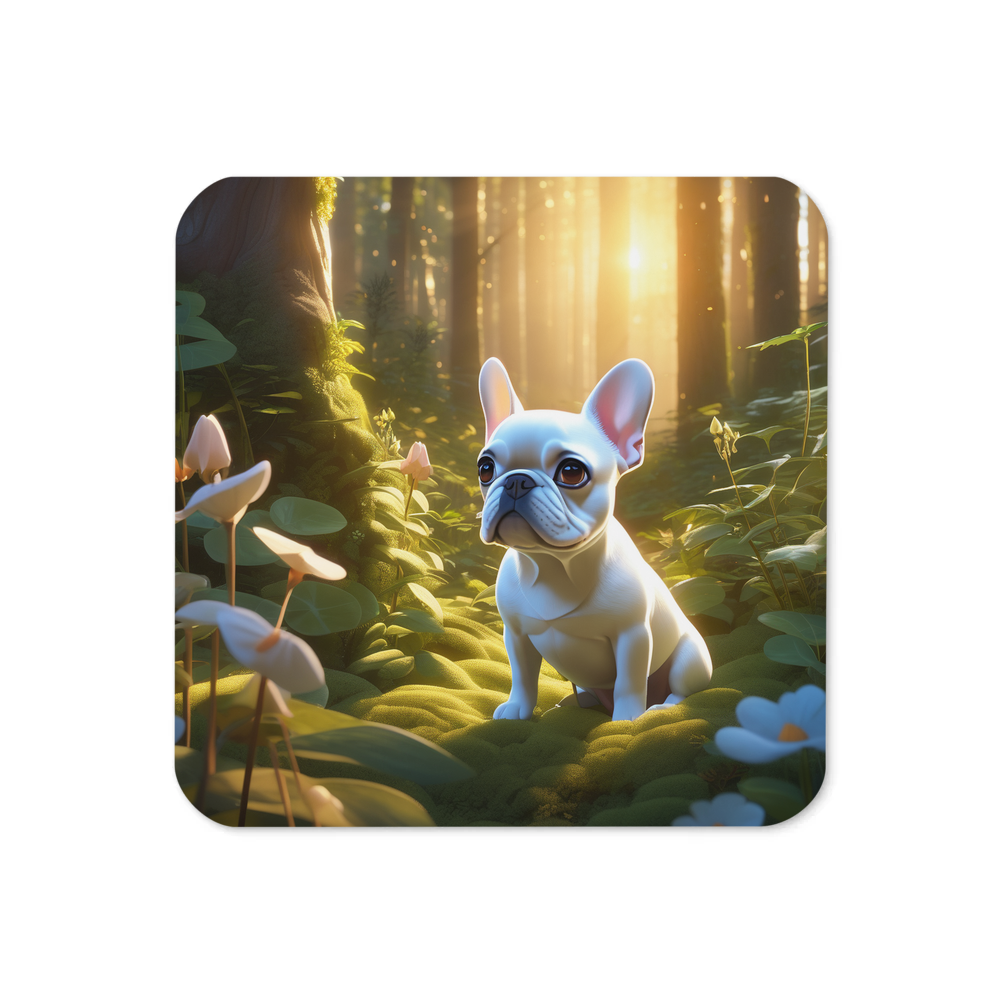PugMug Custom White French Bulldog Coaster