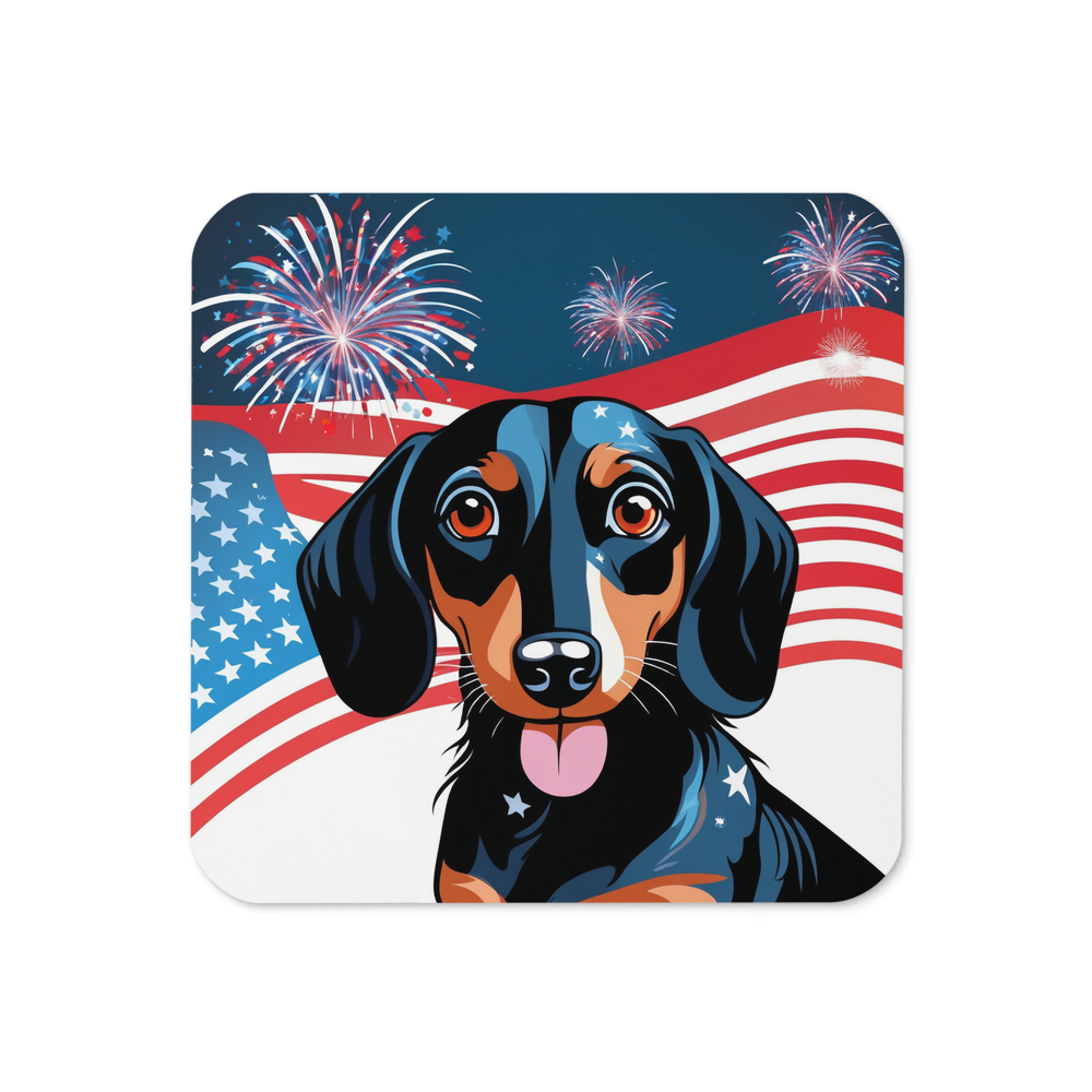 PugMug Custom Black Dachshund Coaster