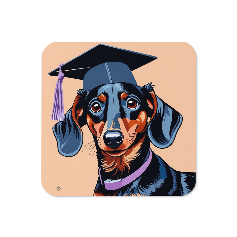 PugMug Custom Black Dachshund Coaster