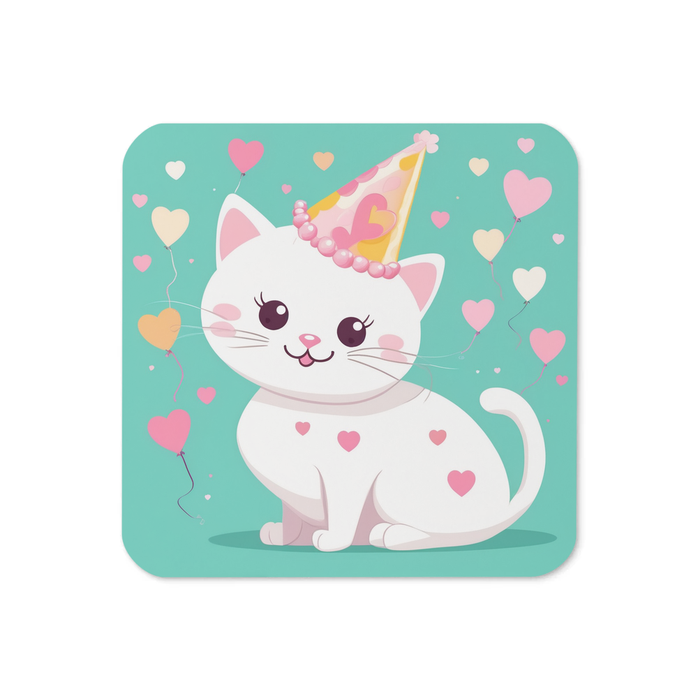 PugMug Custom White Companion Cat Coaster