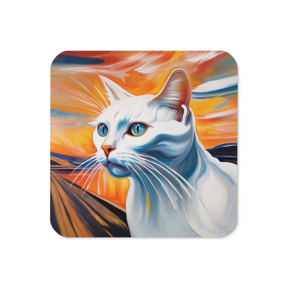 PugMug Custom White Companion Cat Coaster
