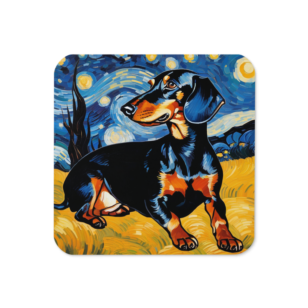 PugMug Custom Black Dachshund Coaster