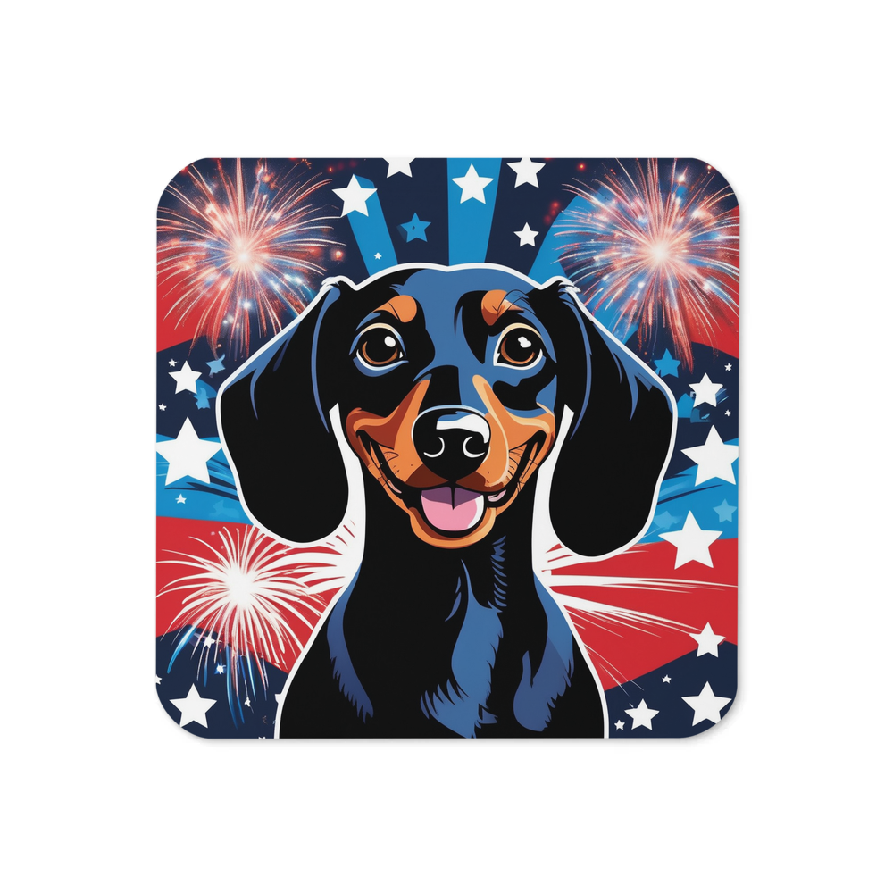 PugMug Custom Black Dachshund Coaster