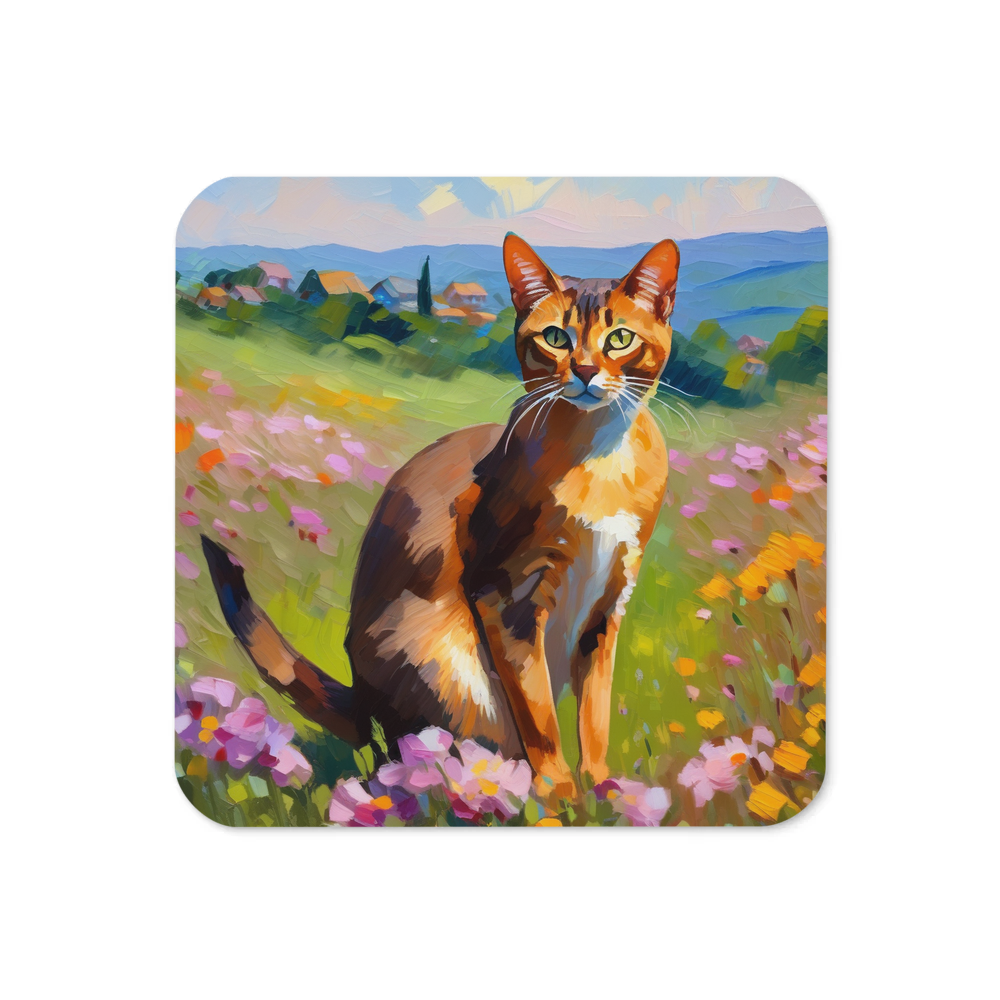 PugMug Custom Tabby Abyssinian Cat Coaster