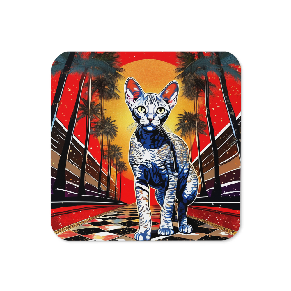 PugMug Custom Tabby Devon Rex Cat Coaster