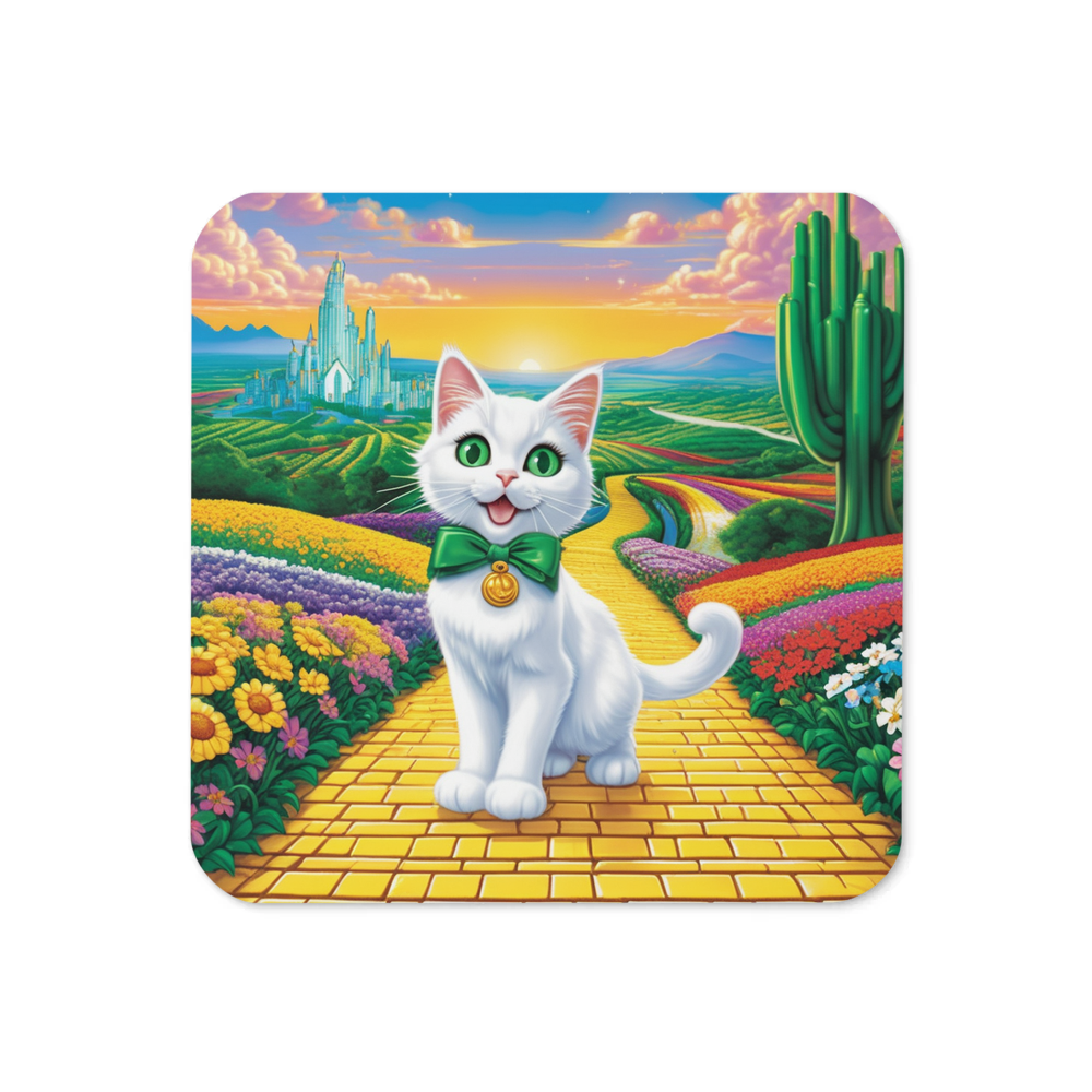 PugMug Custom White Companion Cat Coaster