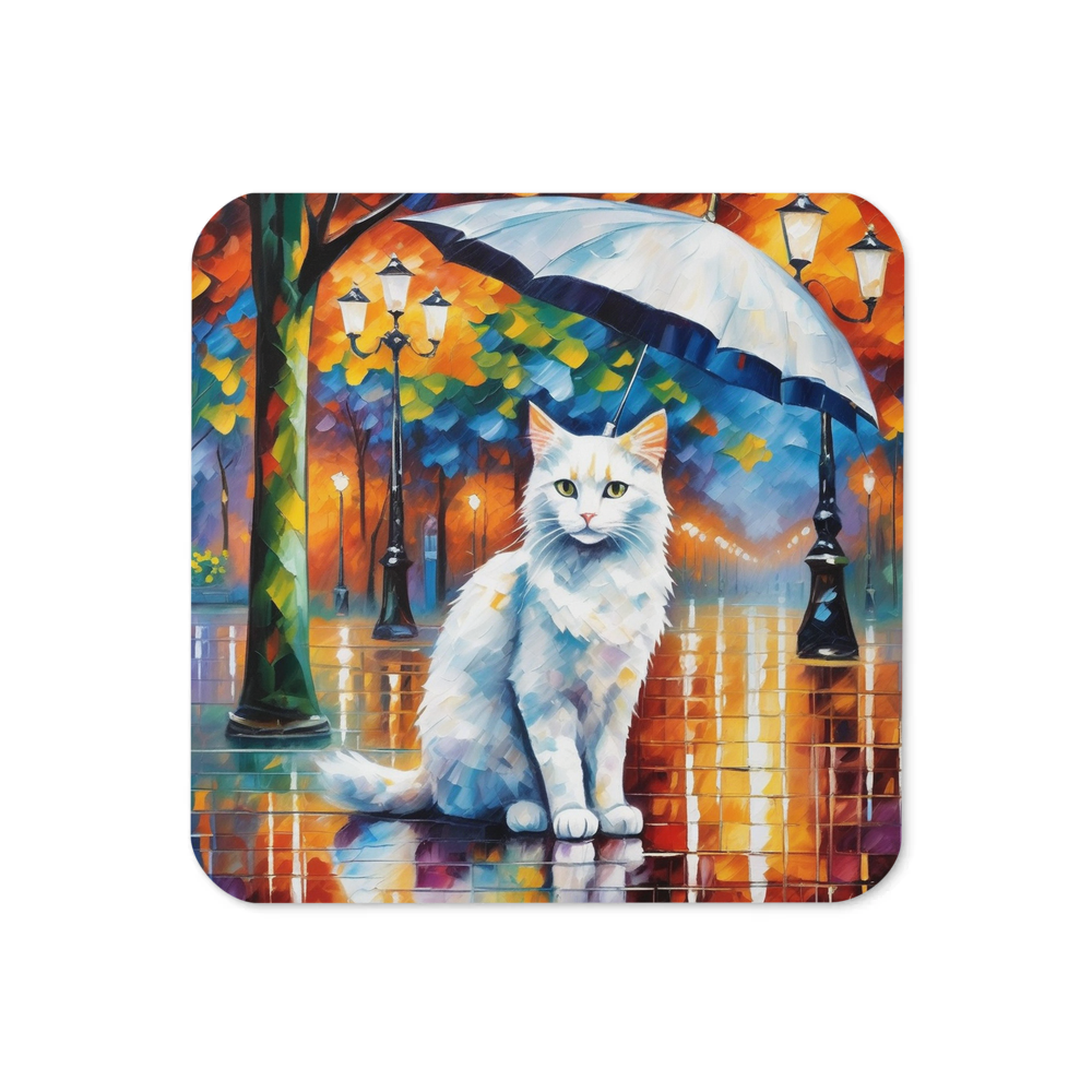 PugMug Custom White Companion Cat Coaster