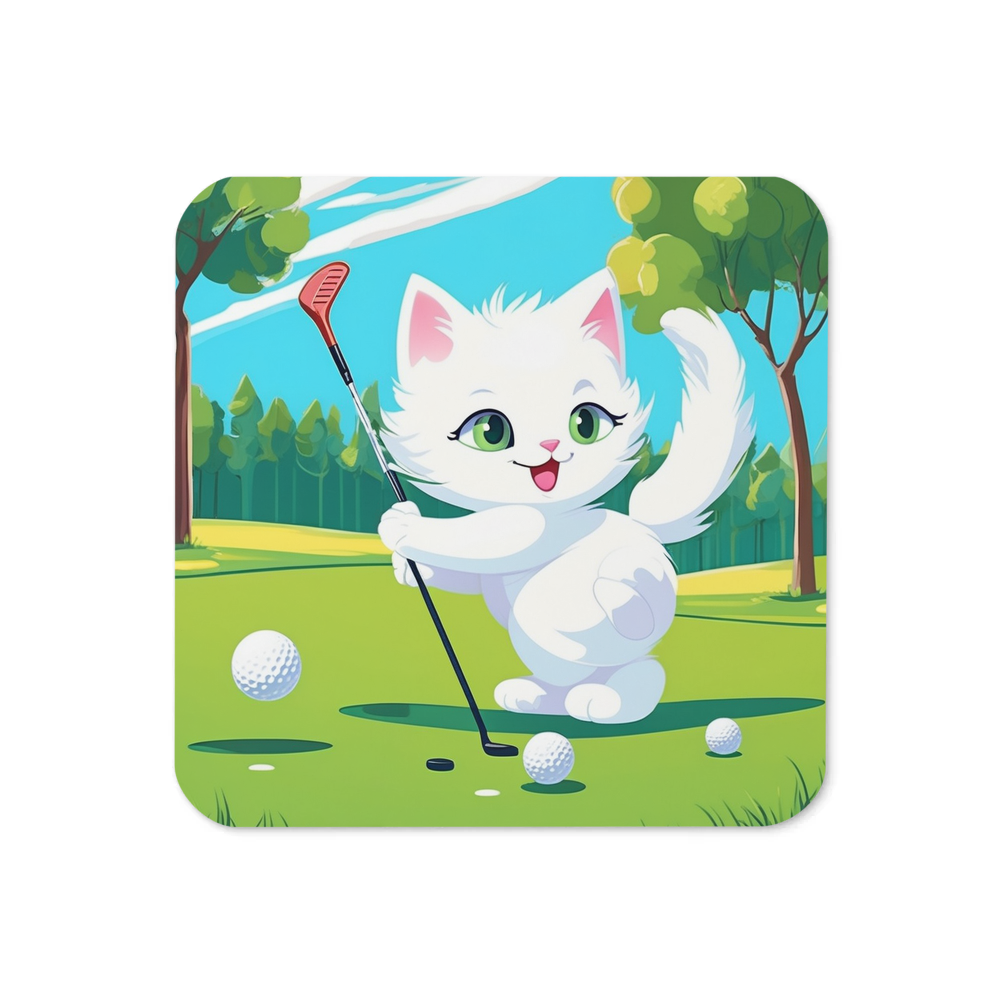 PugMug Custom White Companion Cat Coaster