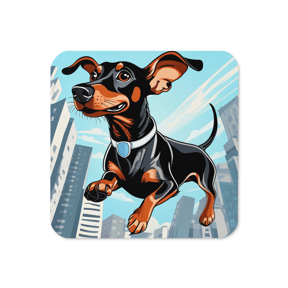 PugMug Custom Black Dachshund Coaster