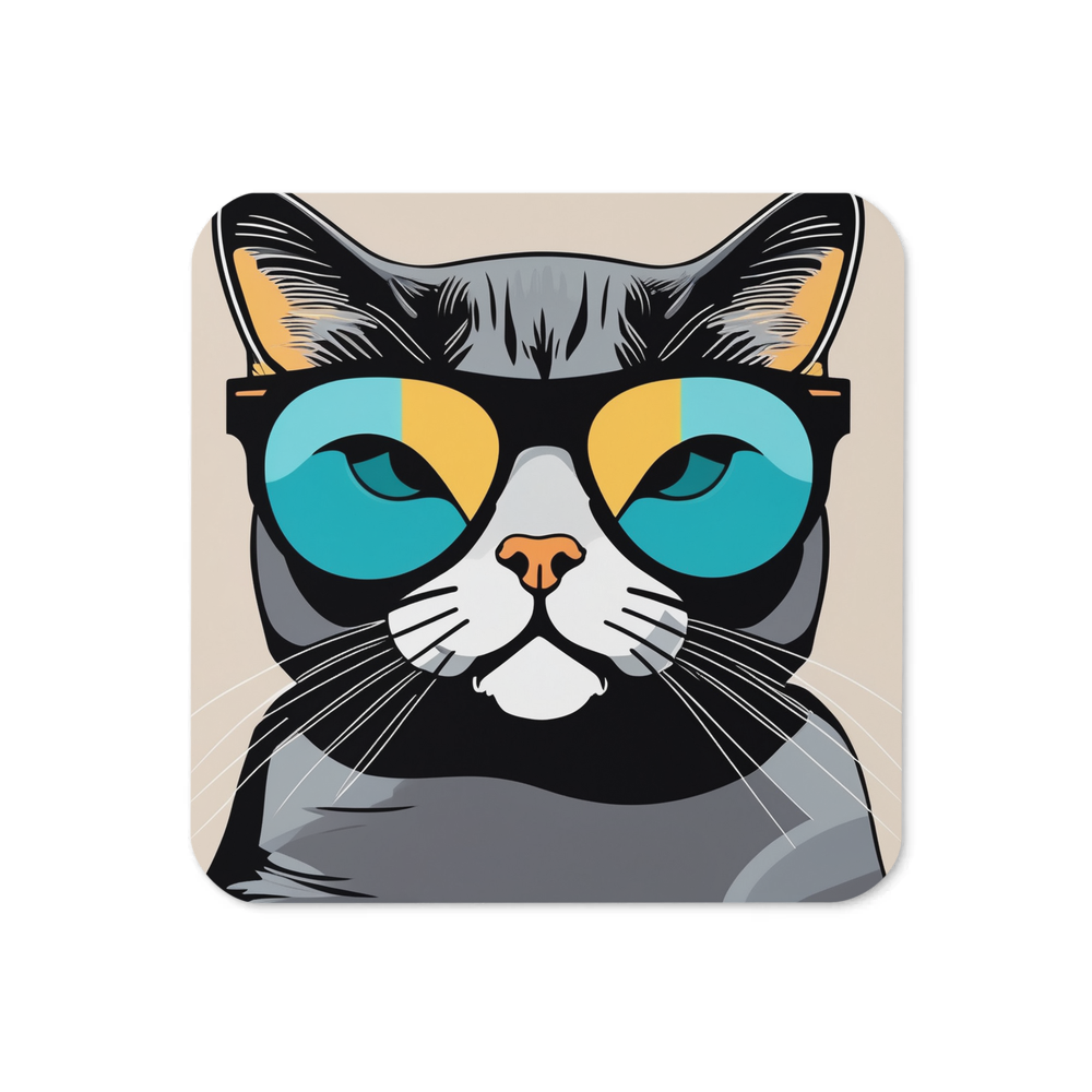 PugMug Custom Black British Shorthair Cat Coaster