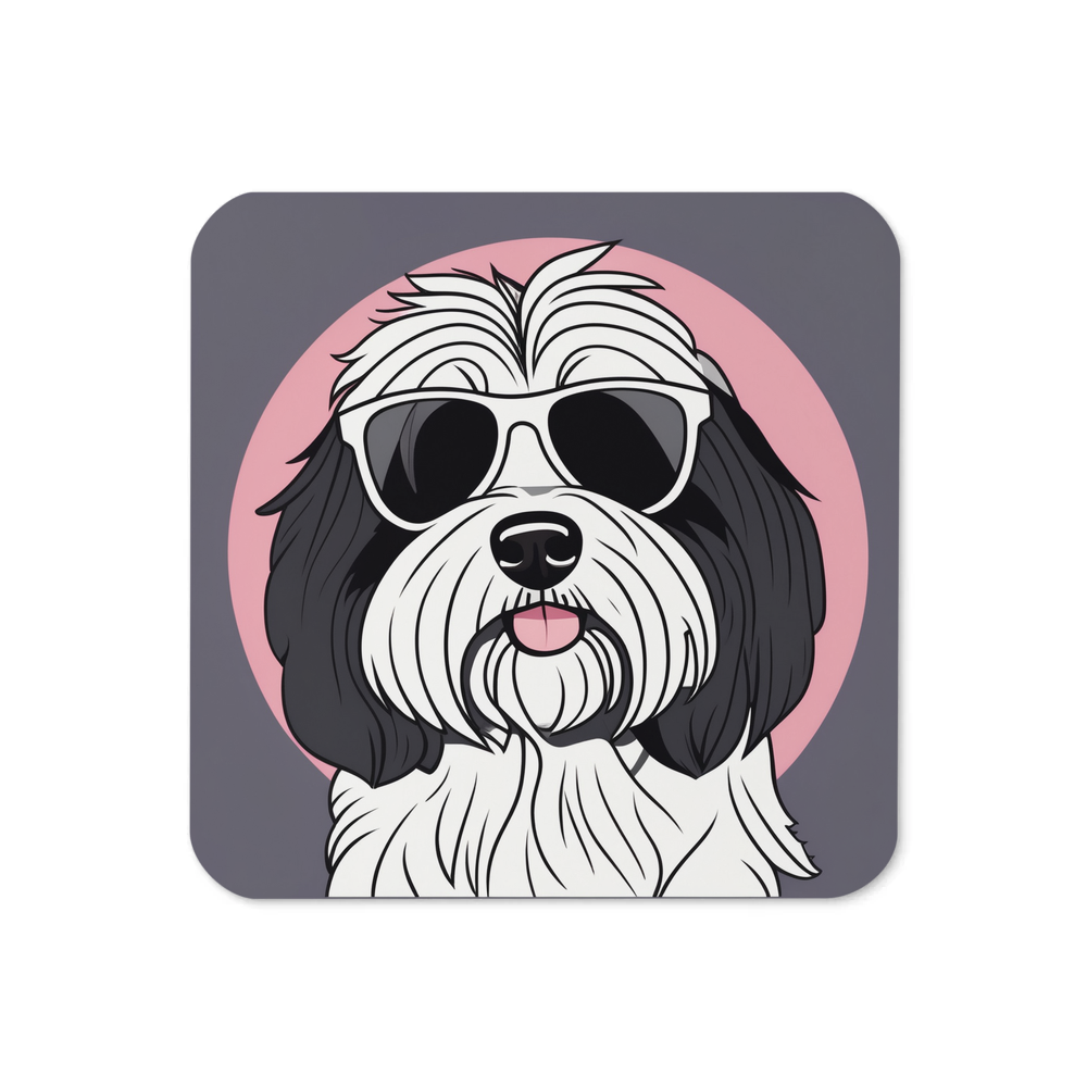 PugMug Custom Black-and-white Havanese Dog Coaster