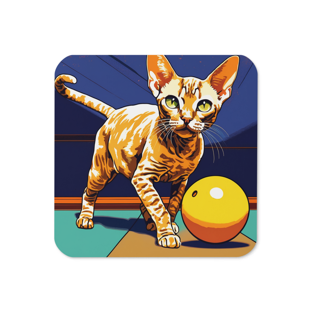 PugMug Custom Tabby Devon Rex Cat Coaster