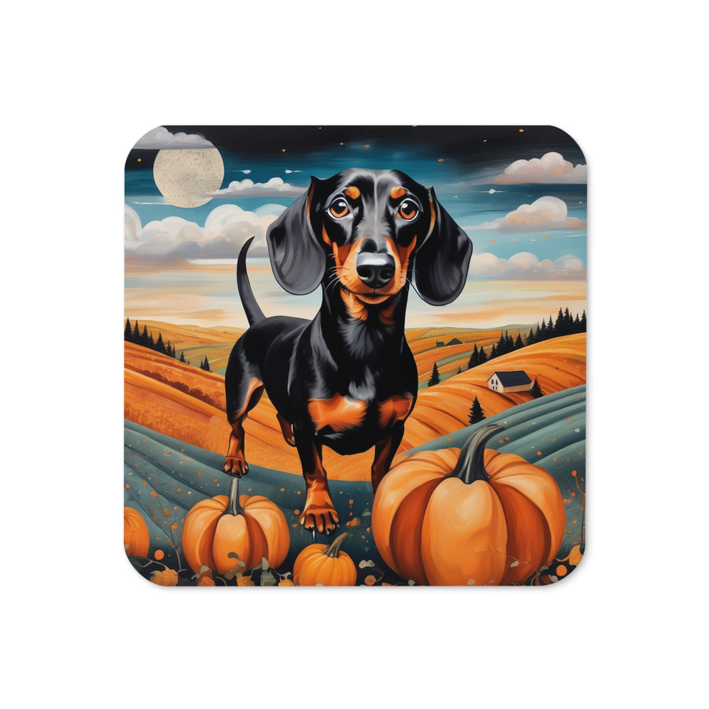 PugMug Custom Black Dachshund Coaster